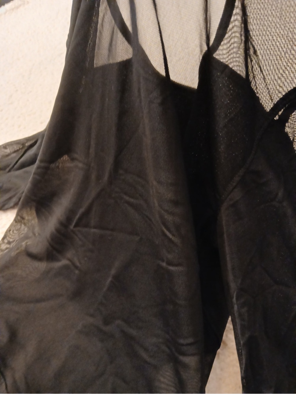 Express Black Long-Sleeve Sheer-Panel Bodycon Dress - Picture 9 of 9